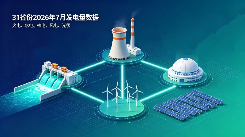 31省份2026年7月发电量数据：火电、水电、核电、风电、光伏